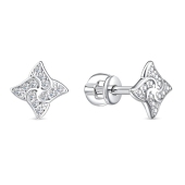 Серьги из серебра с фианитами