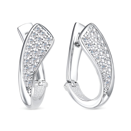 Серьги из серебра с фианитами