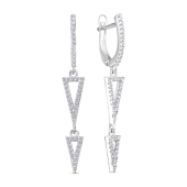 Серьги из серебра с фианитами