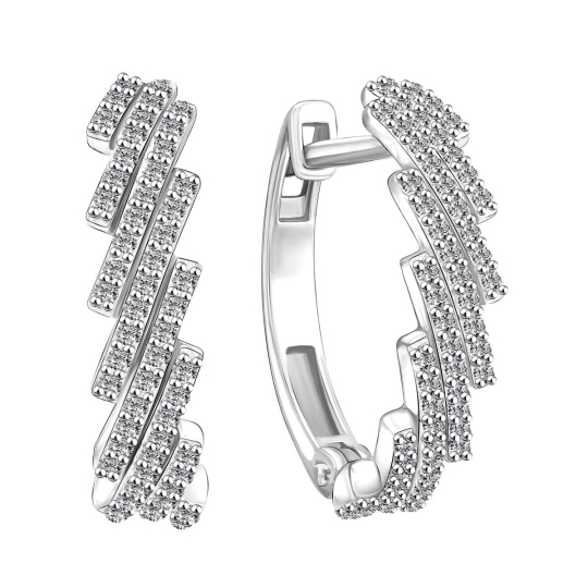 Серьги из серебра с фианитами