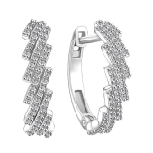 Серьги из серебра с фианитами