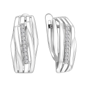Серьги из серебра с фианитами