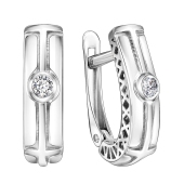 Серьги из серебра с фианитами