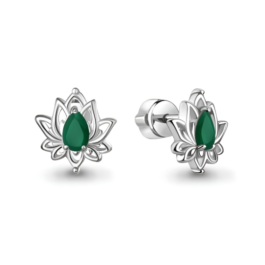 Серьги из серебра с агатами