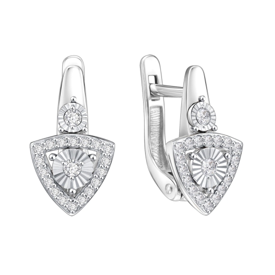 Серьги из серебра с фианитами