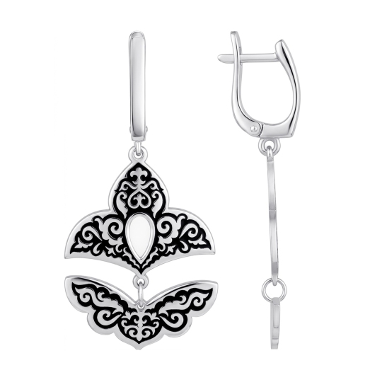 Серьги из серебра с эмалью