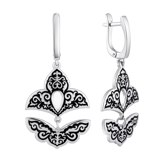 Серьги из серебра с эмалью