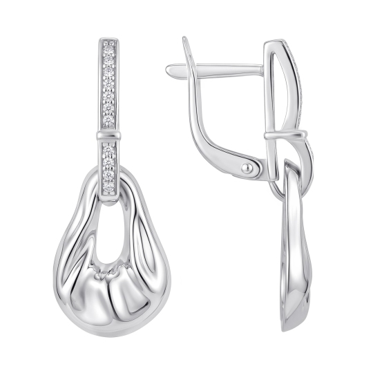 Серьги из серебра с фианитами