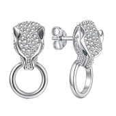 Серьги из серебра с фианитами