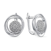 Серьги из серебра с фианитами