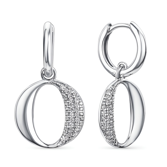 Серьги из серебра с фианитами
