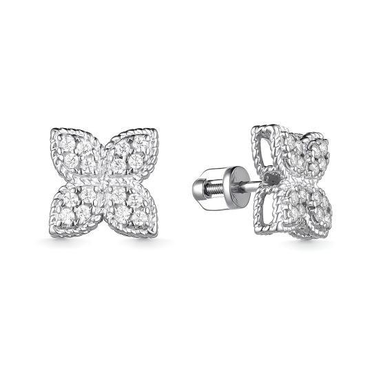 Серьги из серебра с фианитами