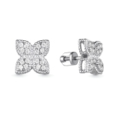 Серьги из серебра с фианитами