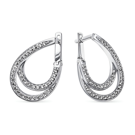 Серьги из серебра с фианитами