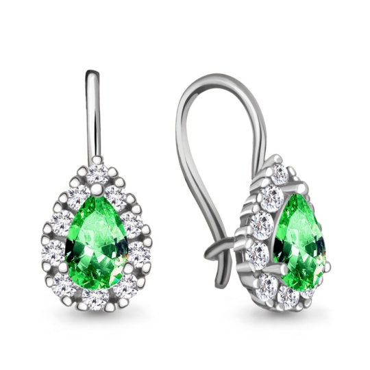Серьги из серебра с фианитами