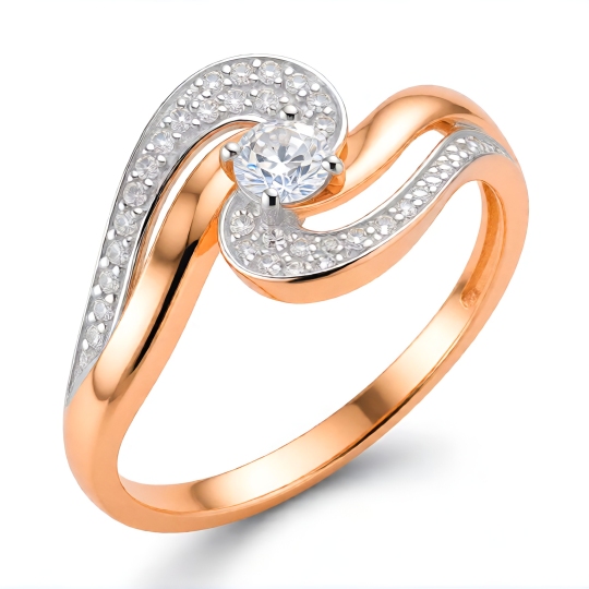 Кольцо из золота с фианитами