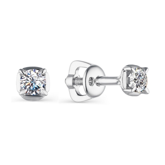 Серьги из белого золота с бриллиантами