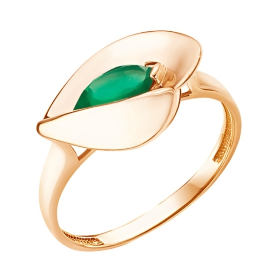 Кольцо из золота с агатом