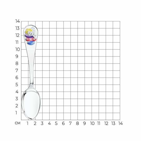Ложка детская из серебра с эмалью