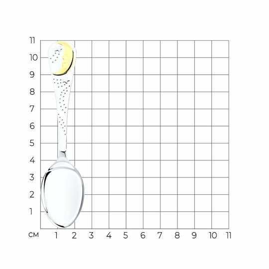Ложка детская из серебра с позолотой
