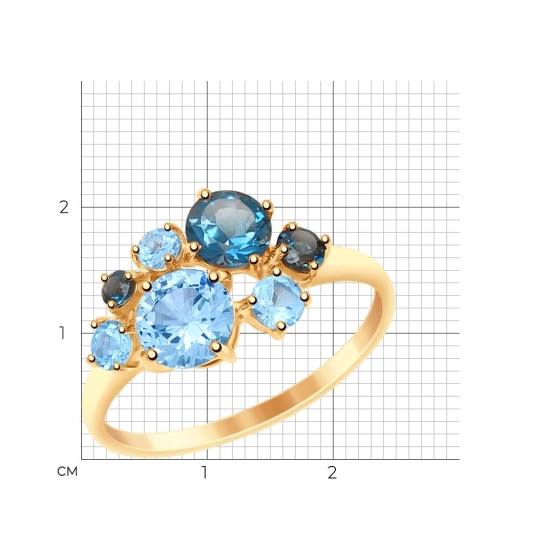Кольцо из золота с топазами и топазами London