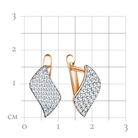 Серьги из золота с фианитами