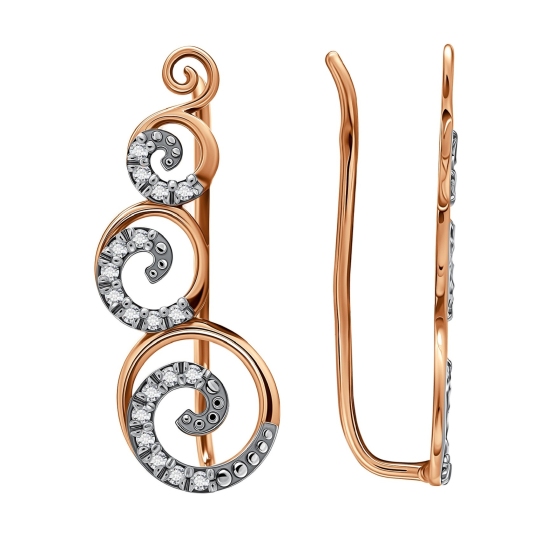 Серьги из золота с фианитами