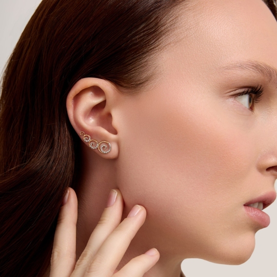 Серьги из золота с фианитами