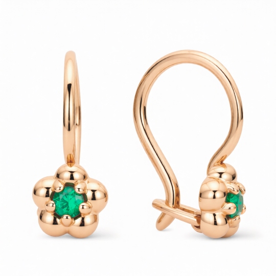 Серьги из золота с фианитами