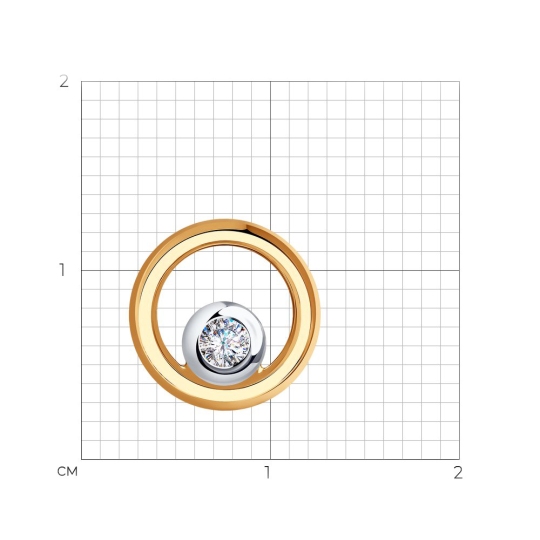 Подвеска из золота с фианитом