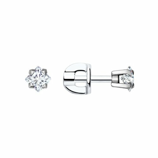 Серьги из серебра с фианитами