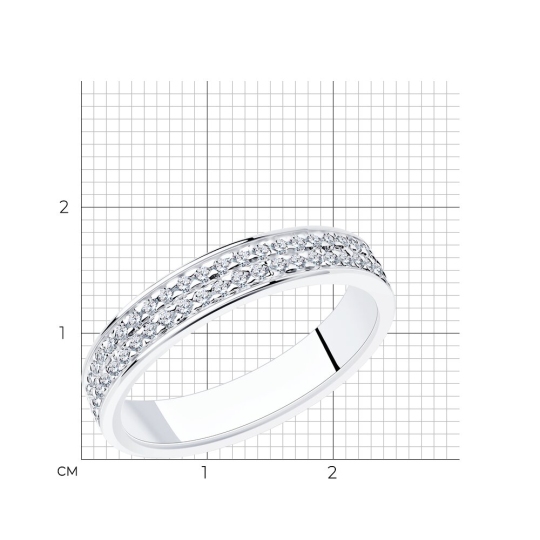 Кольцо из серебра с фианитами