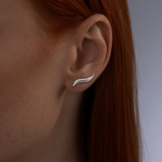 Серьги из серебра с фианитами