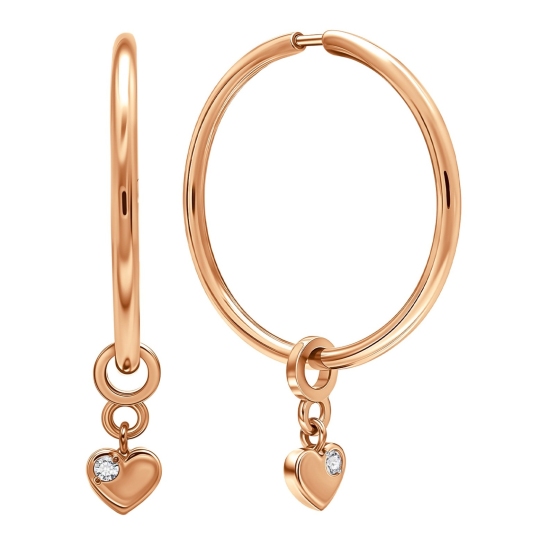 Серьги-конго из золота с фианитами