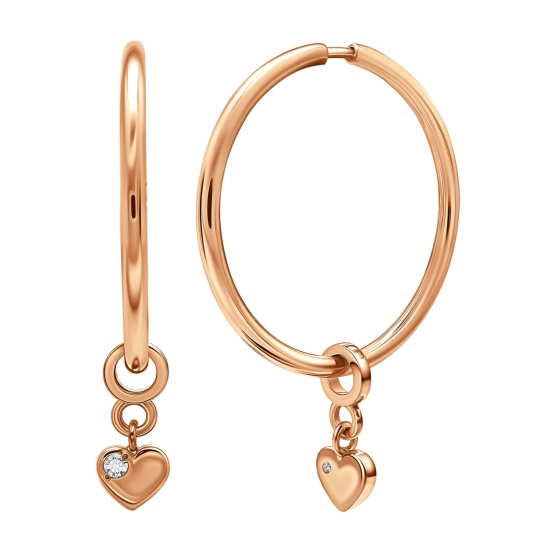 Серьги-конго из золота с фианитами