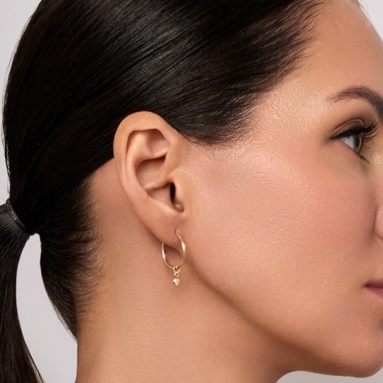 Серьги-конго из золота с фианитами