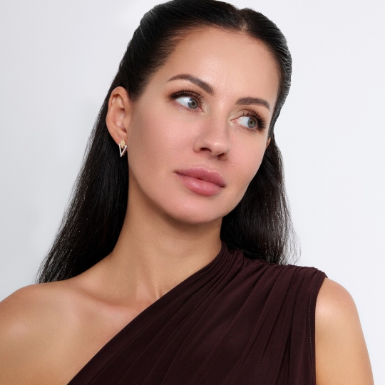 Серьги из золота с фианитами