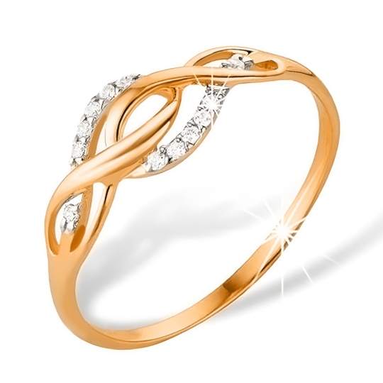 Кольцо из золота с фианитами