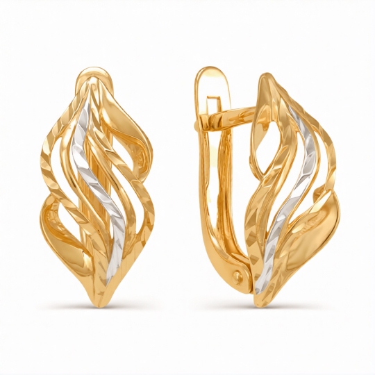 Серьги из золота с алмазной гранью