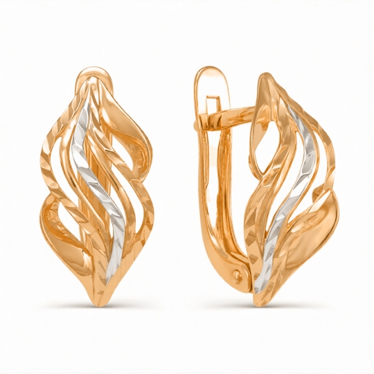 Серьги из золота с алмазной гранью