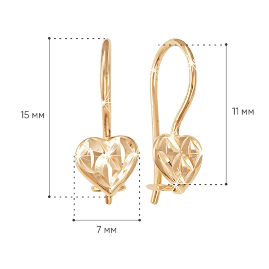 Серьги из золота с алмазной гранью