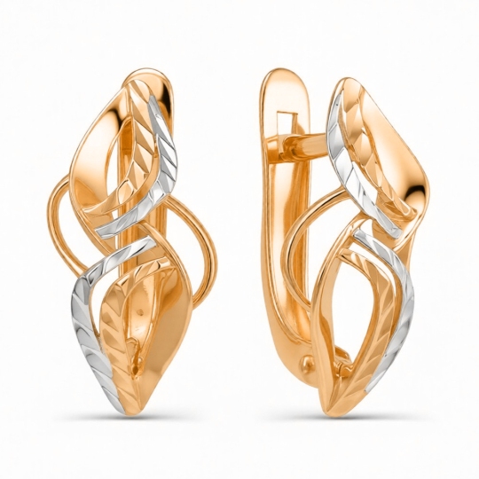 Серьги из золота с алмазной гранью