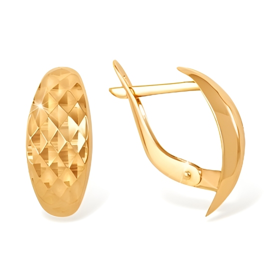 Серьги из золота с алмазной гранью