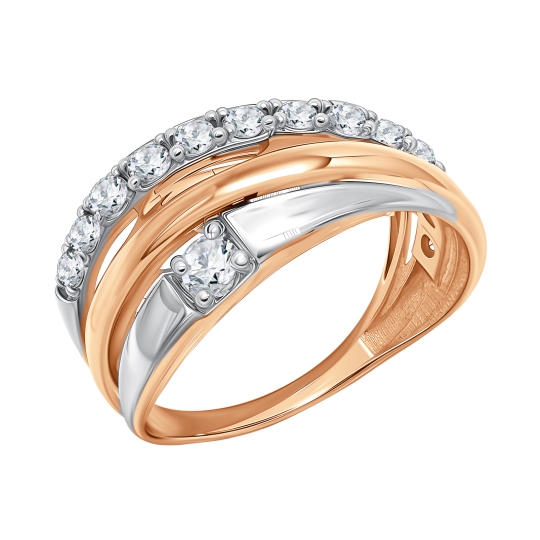 Кольцо из золота с фианитами