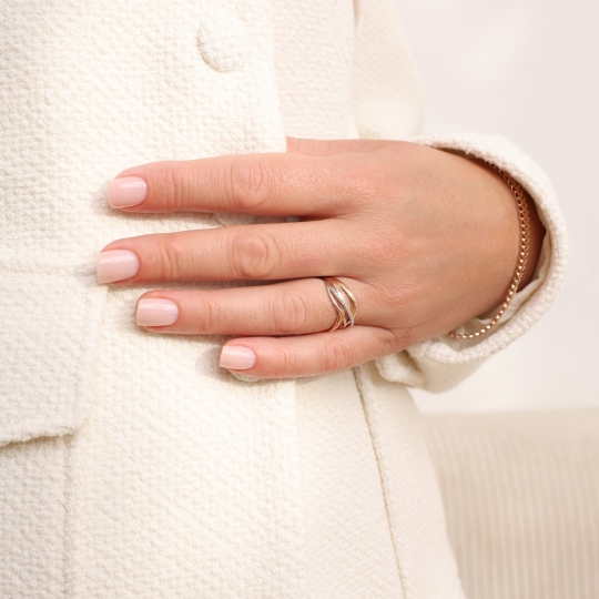 Кольцо из золота с фианитами