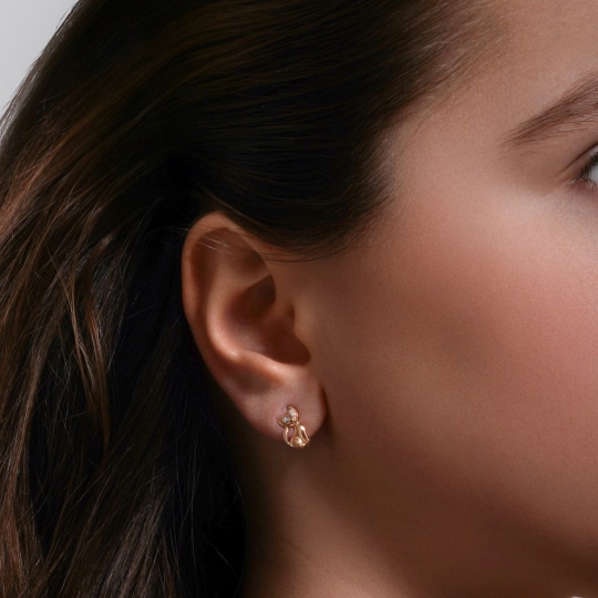 Серьги из золота с фианитами