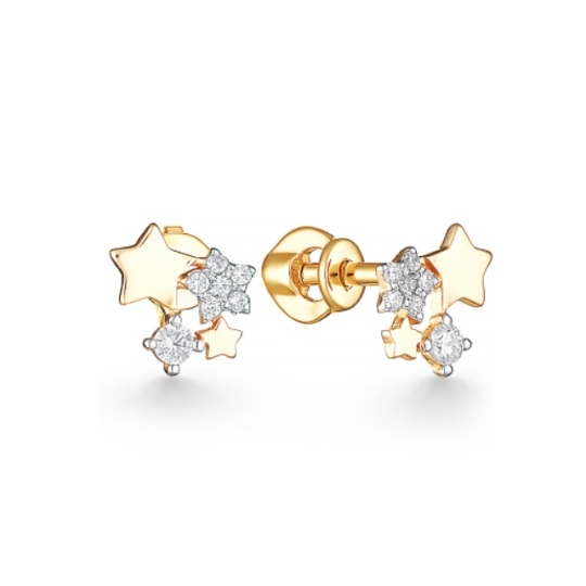 Серьги из золота с фианитами