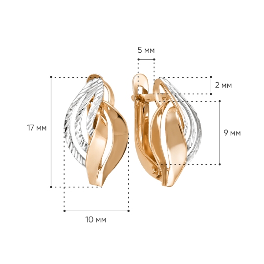 Серьги из золота с алмазной гранью