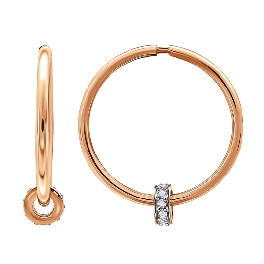 Серьги-трансформеры из золота с фианитами