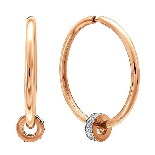 Серьги-трансформеры из золота с фианитами